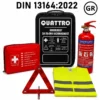 QUATTRO Σετ έκτακτης ανάγκης για Ελλάδα & Ευρώπη - πυροσβεστήρας 1 kg ABC 8A 34B C + φαρμακείο DIN 13164:2022