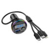 Bluetooth FM Transmitter αυτοκινήτου με USB, Type-C και καλώδια