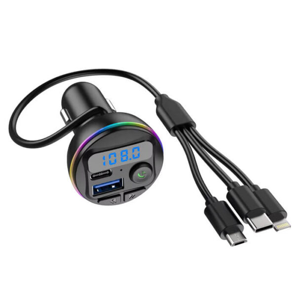 Bluetooth FM Transmitter αυτοκινήτου με USB, Type-C και καλώδια