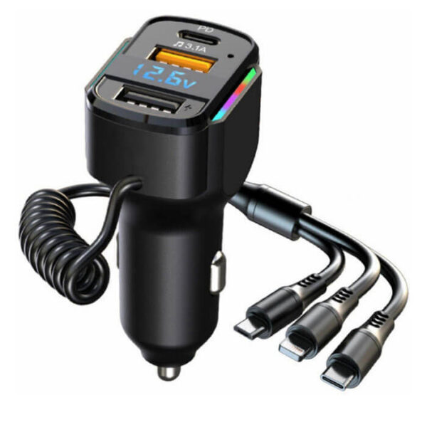Ταχυφορτιστής αυτοκινήτου K4 με 2 USB και καλώδιο