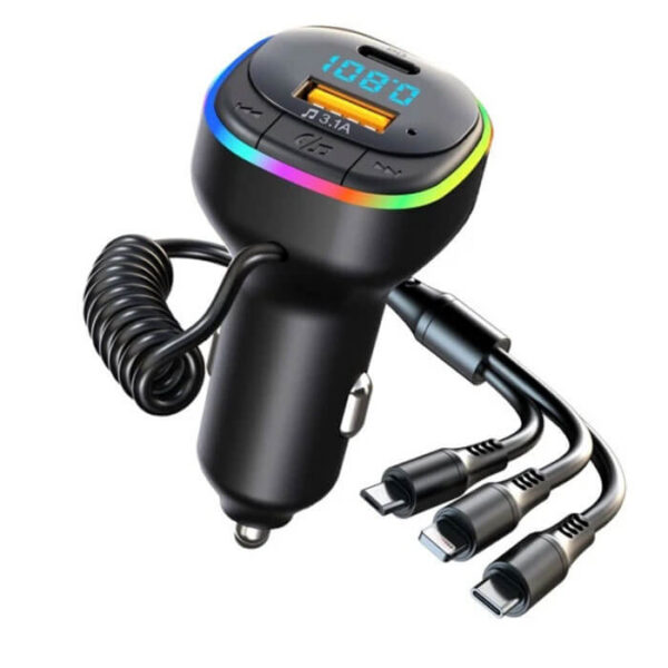 FM Transmitter αυτοκινήτου με 1 θύρα USB και καλώδια