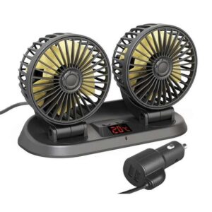 ventilator-dvoen-s-termometur-12-24v-IMAGE1.jpg Διπλός ανεμιστήρας αυτοκινήτου με θερμόμετρο 12-24V