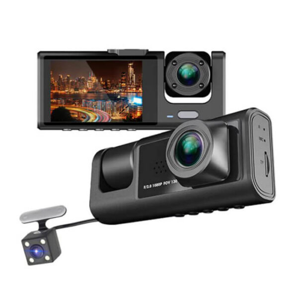 Dash cam με 2 κάμερες, οθόνη και Wi-Fi